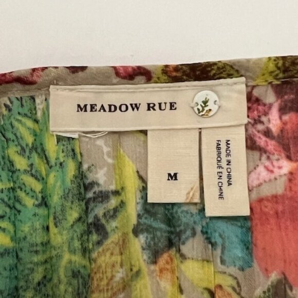 Meadow Rue Anthropologie Top Floral Crochet Blouse Boho Peasant Women's Size M - Picture 4 of 4